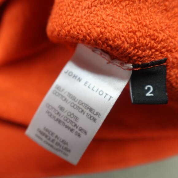 John Elliot Mens Sweater Medium Orange Solid Raglan Made in USA - Picture 3 of 11